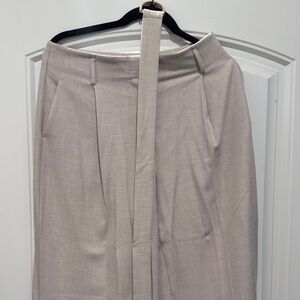 Ann Taylor Taupe Pleated Dress Pants wide leg